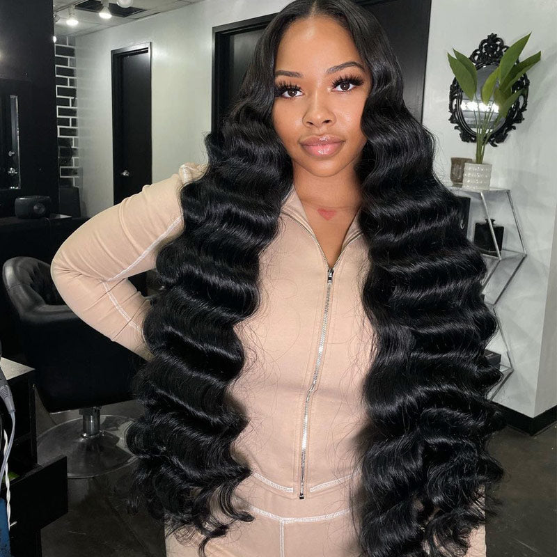 Natural Crimps Curls Loose Deep Wave 4x6 Pre Cut HD Lace Closure Wig Wear & Go Glueless 100% Human Hair Wig-Alididihair