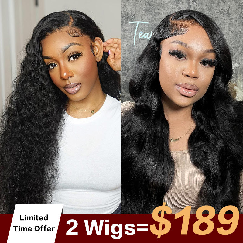 2wigs=$189 | 13x4 Water Wave Lace Frontal Wig+ 13x4 Body Wave Lace Frontal Wig