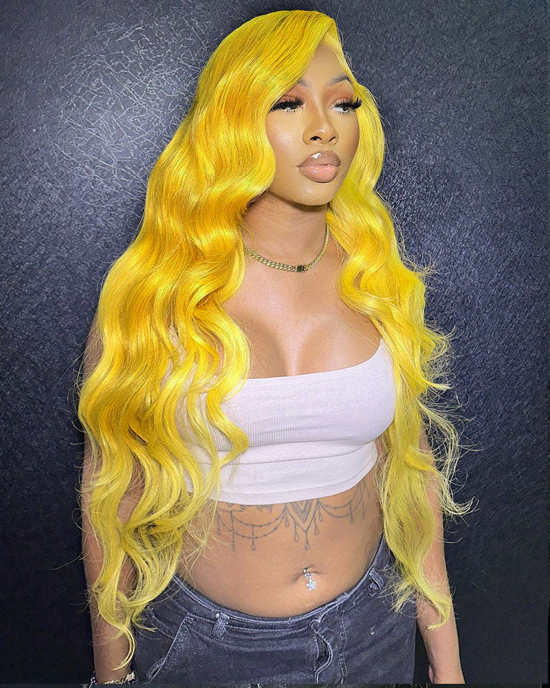 yellow-Colorful-Body-Wave-Wig13x4-Lace-Frontal-Wig