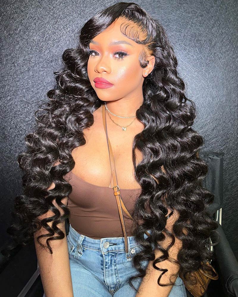 Loose Deep Wave 4X4/13X4 HD Transparent Lace Front Wigs Pre Plucked Hairline Best Human Hair Wig-Alididihair