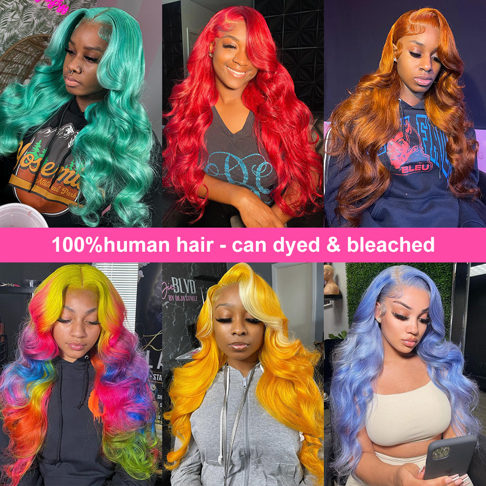 613 Blonde Body Wave 13x6 HD Transparent Lace Frontal Wig Pre Plucked Human Hair-AlididiHair