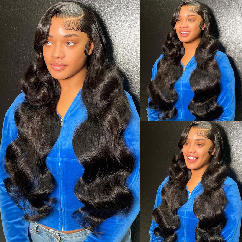 13x4/4x4 Transparent Lace Front Wigs Pre Plucked Body Wave Human Hair Wig-AlididiHair