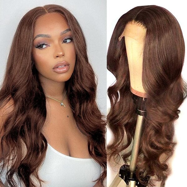 Chestnut HD Undetective Lace Body Wave Wig 13x4 4x4 5x5 Lace Frontal Real Human Hair Wig