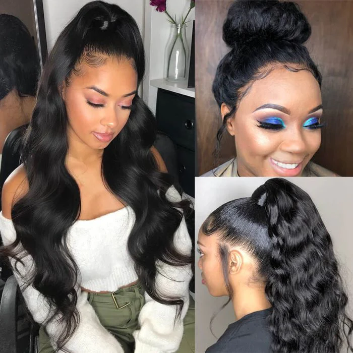 Body Wave 360 Lace Front Wigs Pre Plucked With Baby Hair Real Human Hair Wig-Alididihair