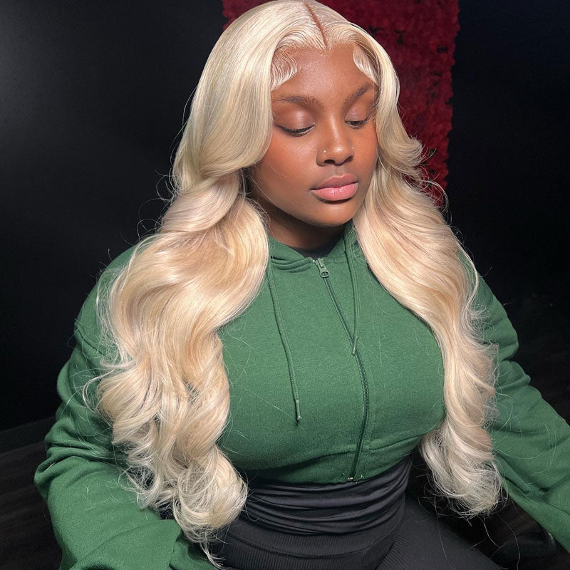 613 Blonde Wig Body Wave 360 HD Transparent Lace Front Wigs Human Hair-Alididihair