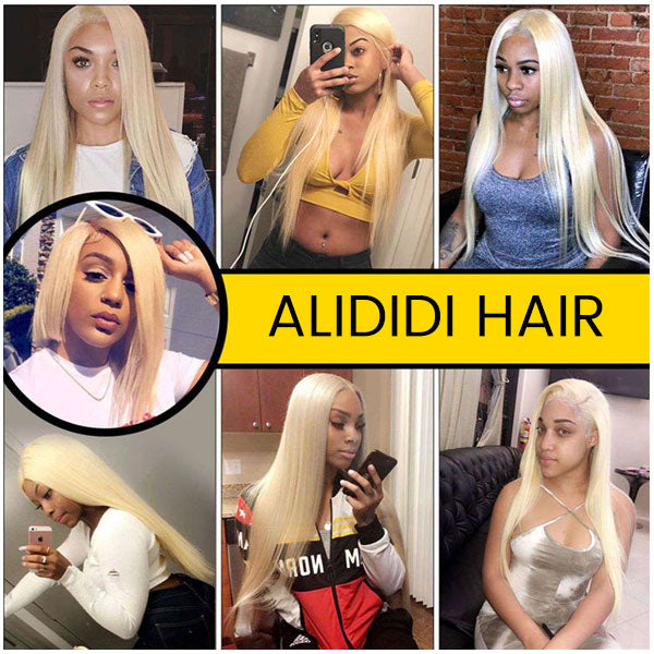Alididi 613 Honey Blonde Straight Hair 3 Bundles With 4x4 Closure Human Hair