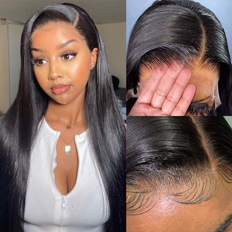 Straight Hair HD Transparent Lace Frontal Wig 4X4/13X4 Lace Front Real Human Hair-Alididihair