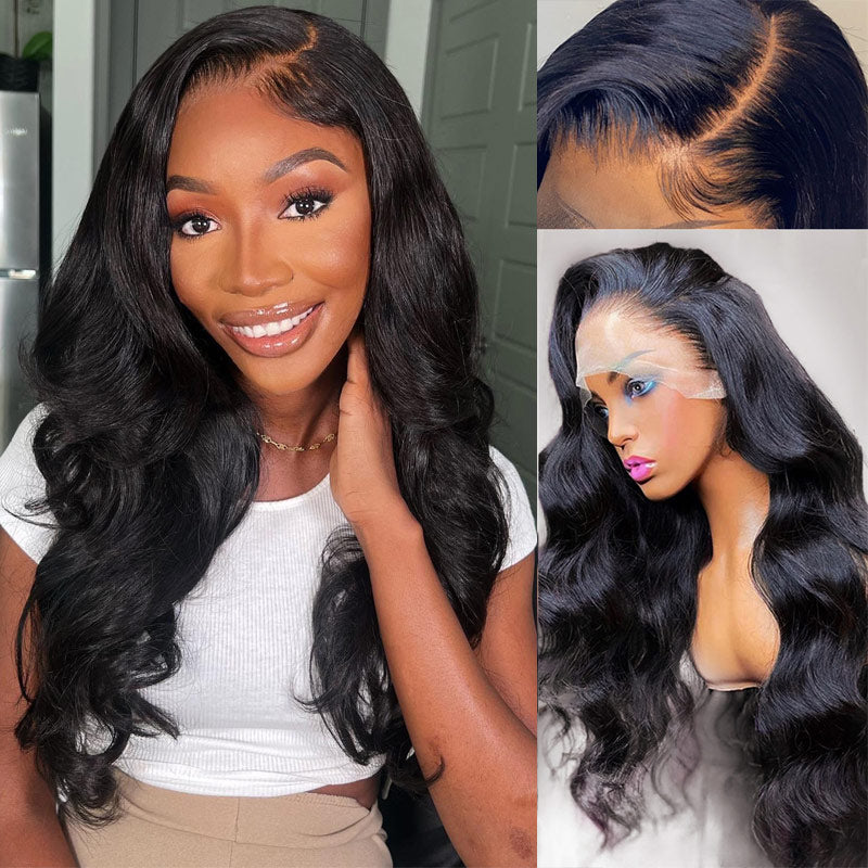 13x4/4x4 Transparent Lace Front Wigs Pre Plucked Body Wave Human Hair Wig-AlididiHair