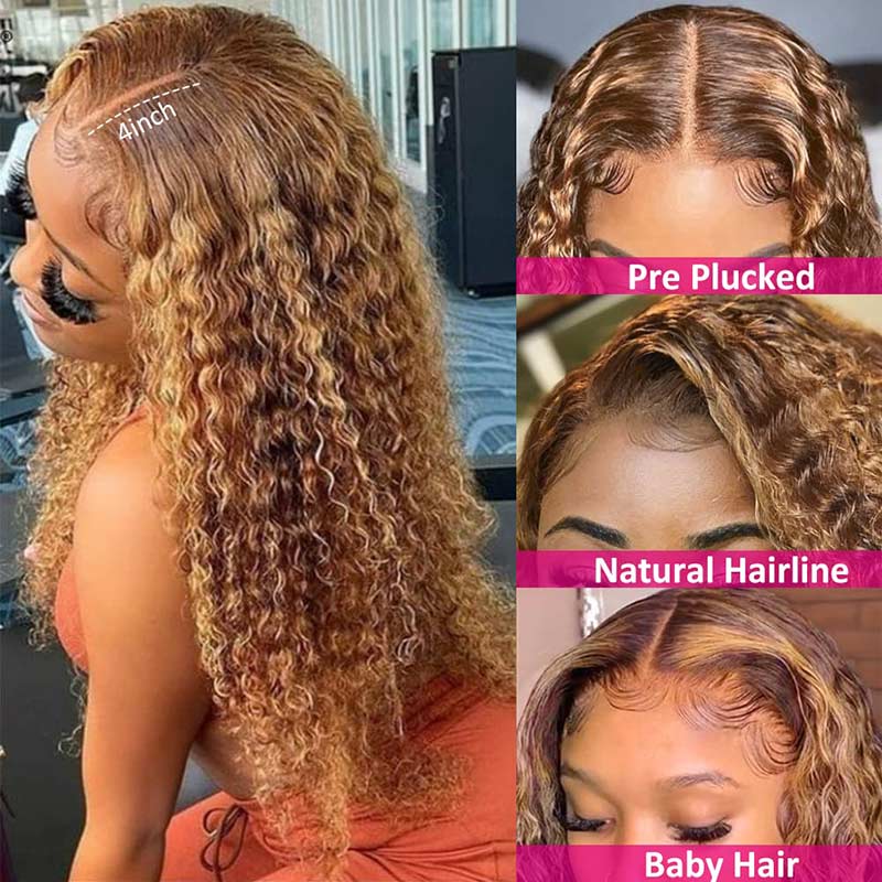 Curly-Honey-Blonde-Lace-Front-Wig-Human-Hair-13x4-Deep-Curly-Highlight-Ombre-Brown-to-Blonde-Frontal-Wig