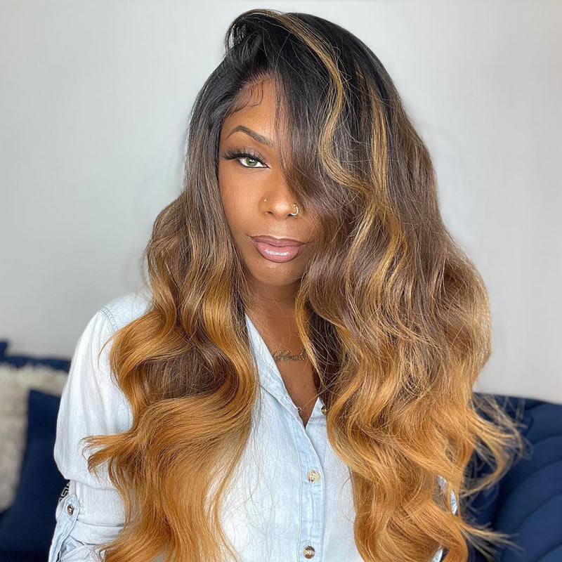 Highlight-Transparent-HD-Lace-Front-Wigs-Human-Hair-Brown-Honey-Blonde-Ombre-Color-Body-Wave-13x4-Lace-Frontal-Wigs