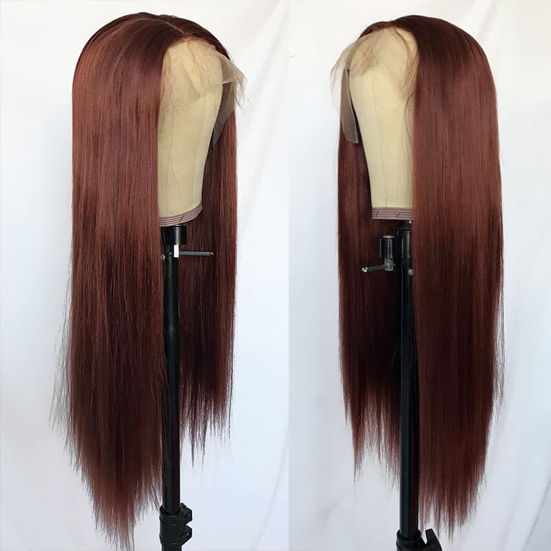 Alididi Reddish Brown Color Straight 4X4/5X5/13x4 HD Lace Front Wigs Human Hair