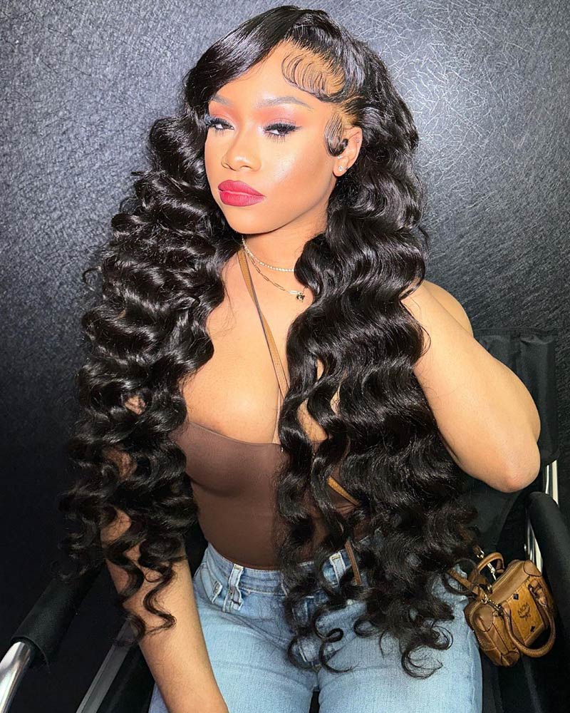 Loose Deep Wave 4X4/13X4 HD Transparent Lace Front Wigs Pre Plucked Hairline Best Human Hair Wig-Alididihair