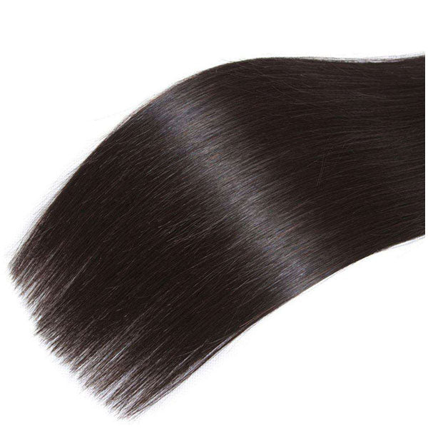 Alididi Straight Hair 4 Bundles With 4x4 Closure Natural Color Brazilian Virgin Hair