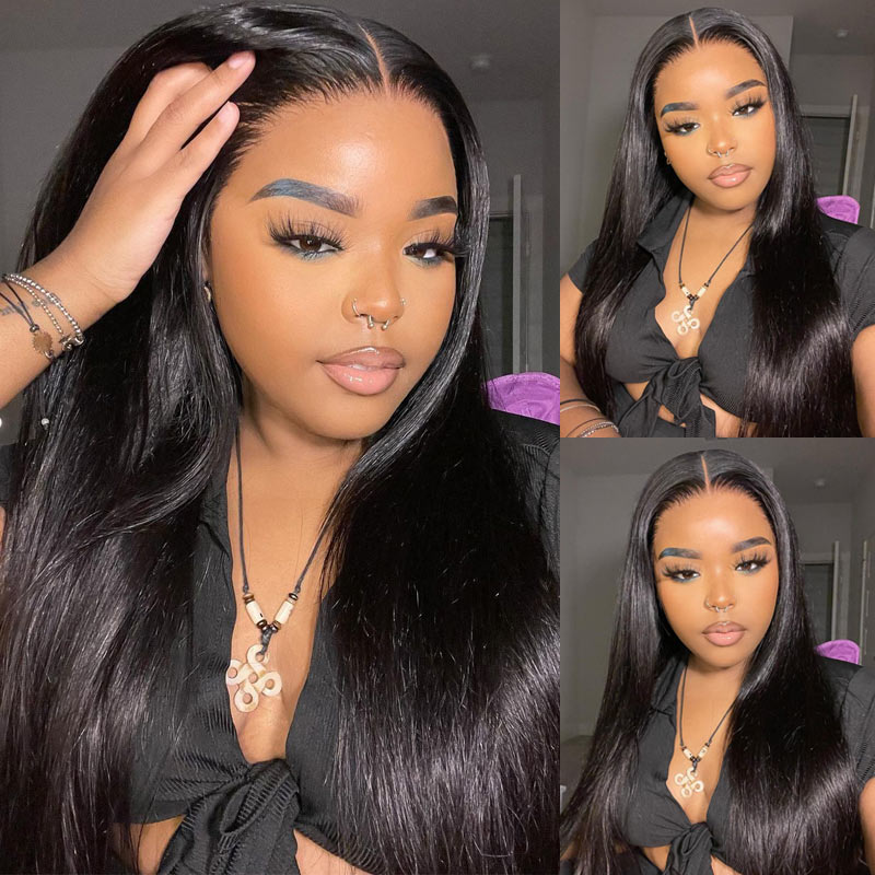 Straight Hair HD Transparent Lace Frontal Wig 4X4/13X4 Lace Front Real Human Hair-Alididihair