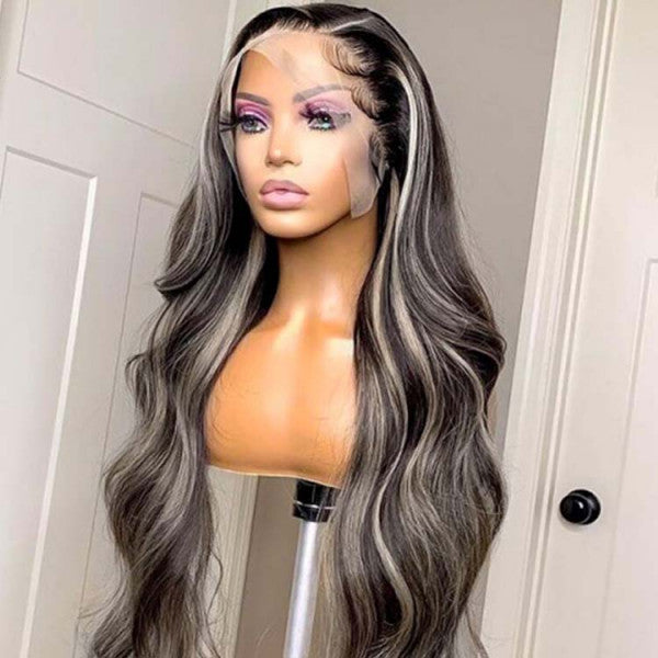 Alididi Black And Blonde Highlight Colored Wig Body Wave Transparent HD 13x4/4x4 Lace Front Wigs Human Hair