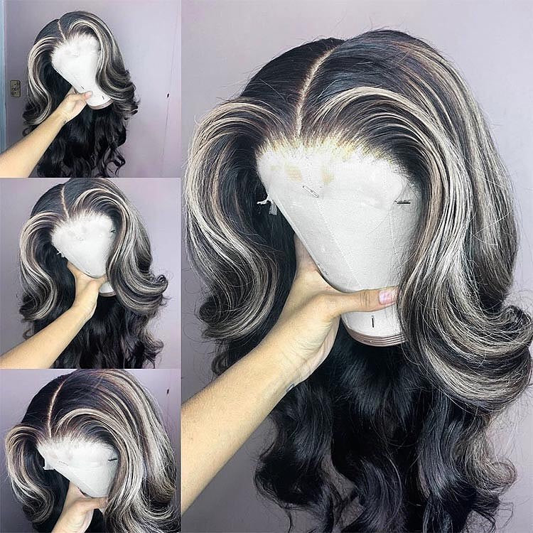 Alididi Black And Blonde Highlight Colored Wig Body Wave Transparent HD 13x4/4x4 Lace Front Wigs Human Hair