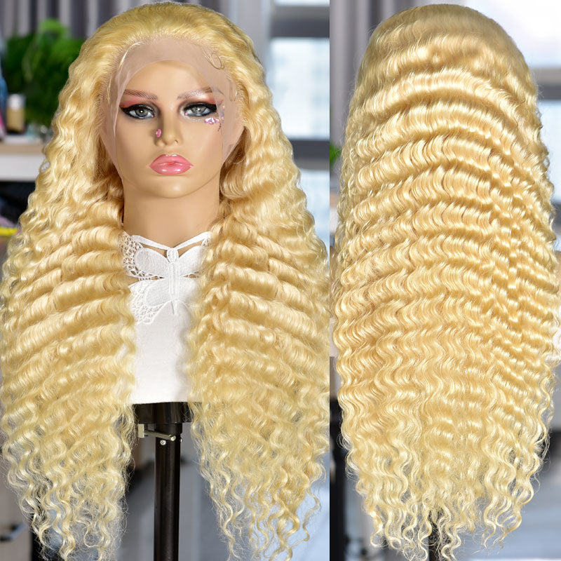 Alididi 613 Blonde Deep Wave HD Transparent 13x4/13x6 Lace Front Wig Human Hair