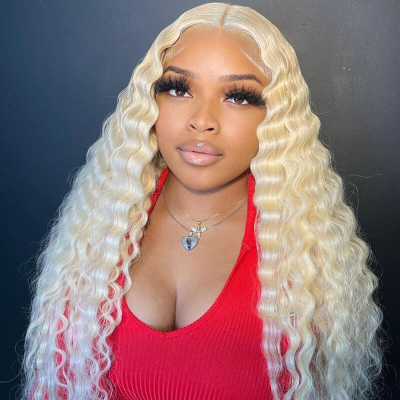 Alididi 613 Blonde Deep Wave HD Transparent 13x4/13x6 Lace Front Wig Human Hair