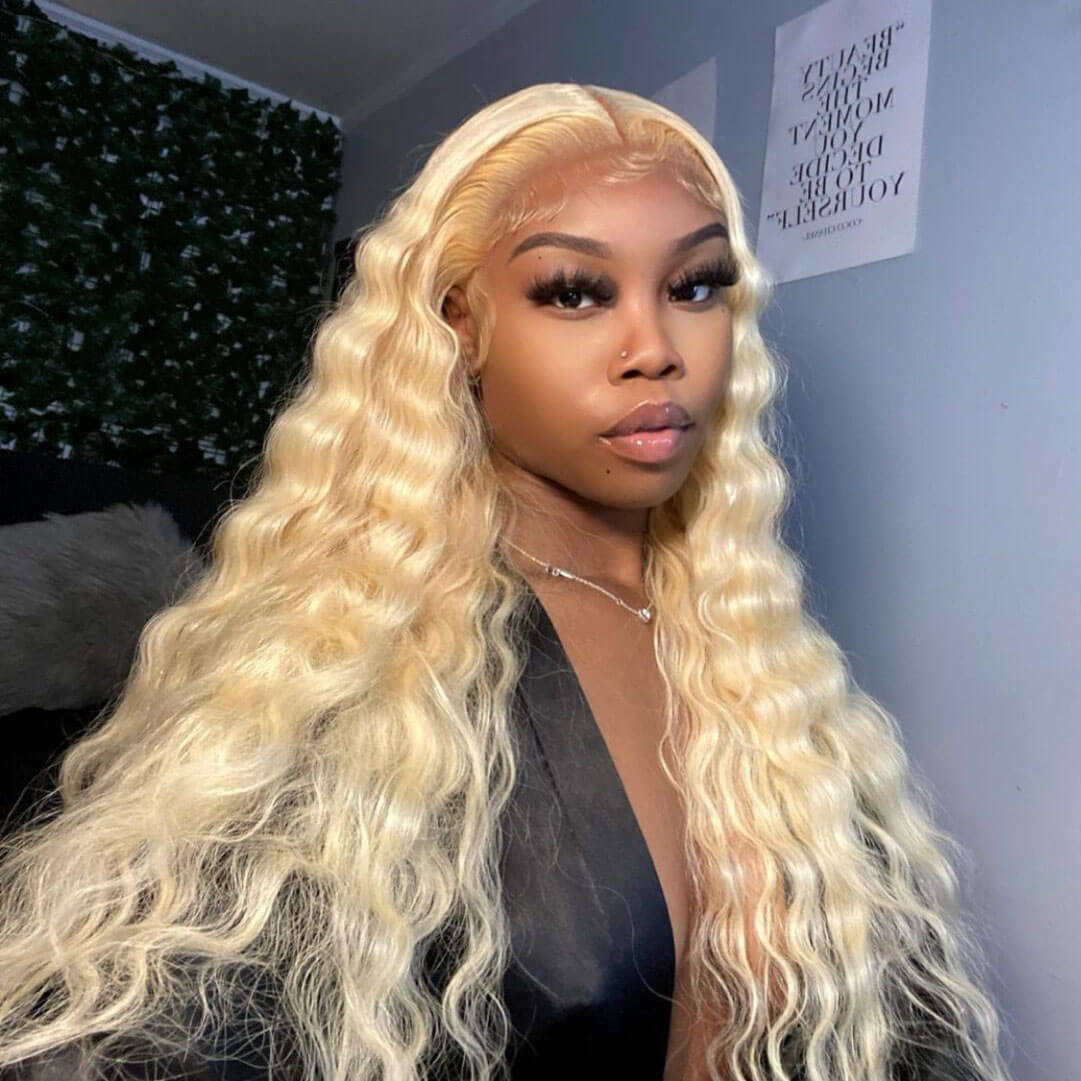 Alididi 613 Blonde Deep Wave HD Transparent 13x4/13x6 Lace Front Wig Human Hair